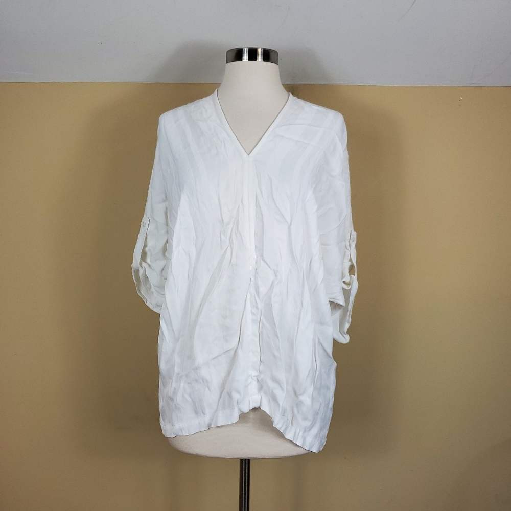 Tina Jo White V-Neck Blouse